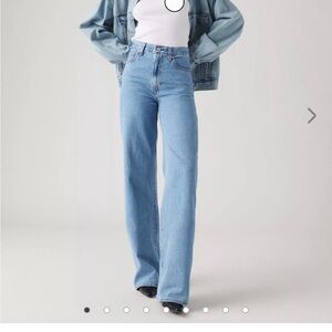 Levi's Ribcage Blue Wide-Leg Jeans #nwt #denim #levis